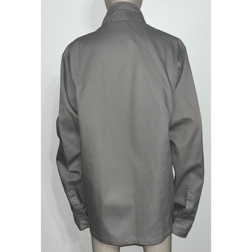 Oakley Mens Gray Moto Biker Chore Jacket Zip Front Logo Snap Cuffs Sz Large - Picture 3 of 16